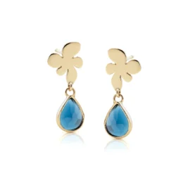 Oorstekers goud | topaas london blue
